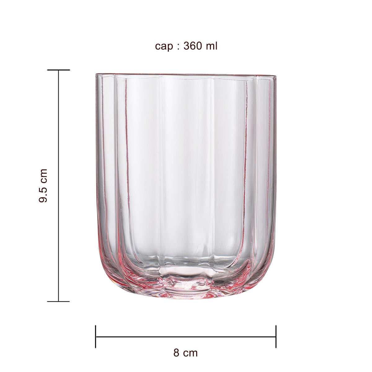 Flower Vintage Glass Stemless Highball, Set of 2 - Noible Designs