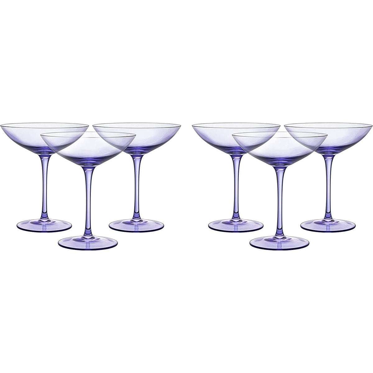Lavender Champagne Coupes, Set of 6 - Noble Designs