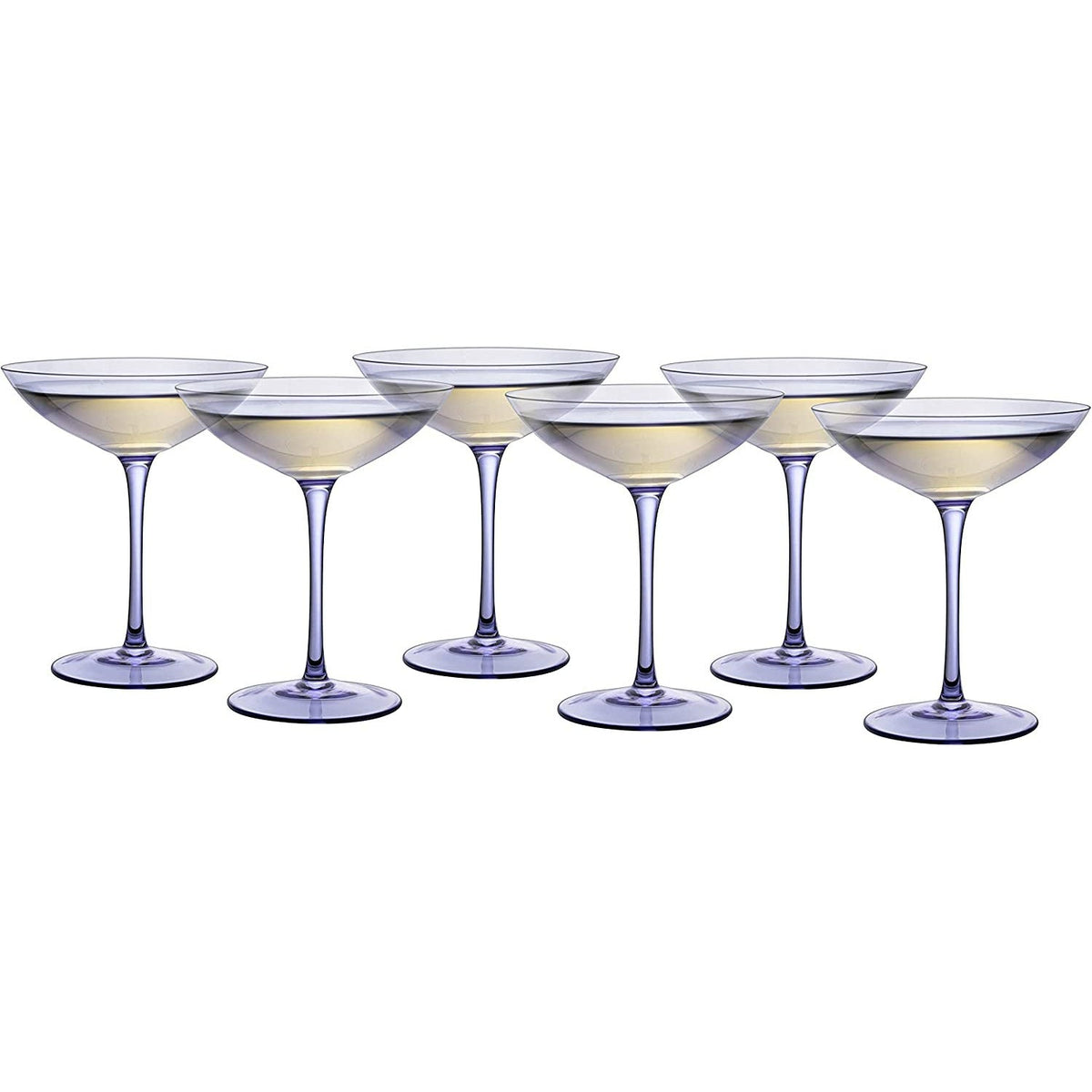 Lavender Champagne Coupes, Set of 6 - Noble Designs