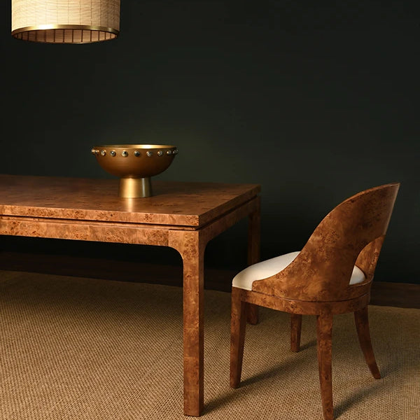 Adams Dark Burl Wood Dining Table
