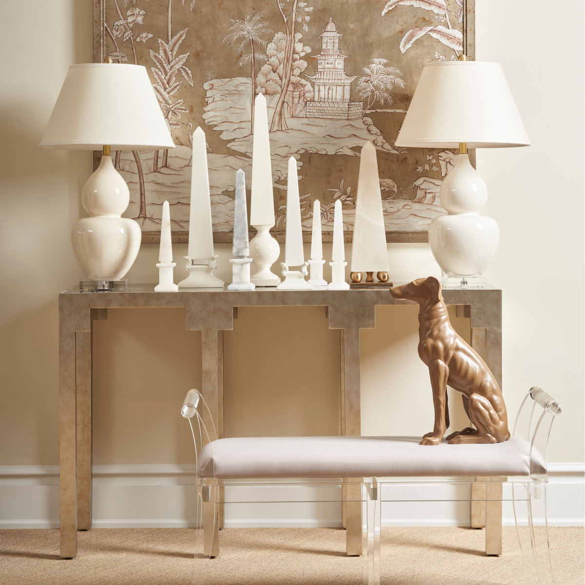 Alabaster Obelisk in Cream - Noble Designs2