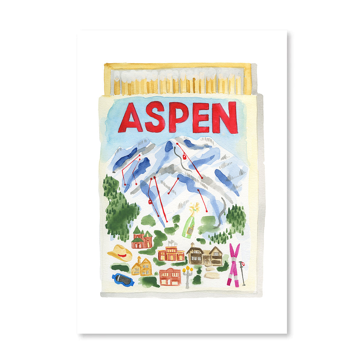 Aspen Matchbook Art Print-Noble Designs