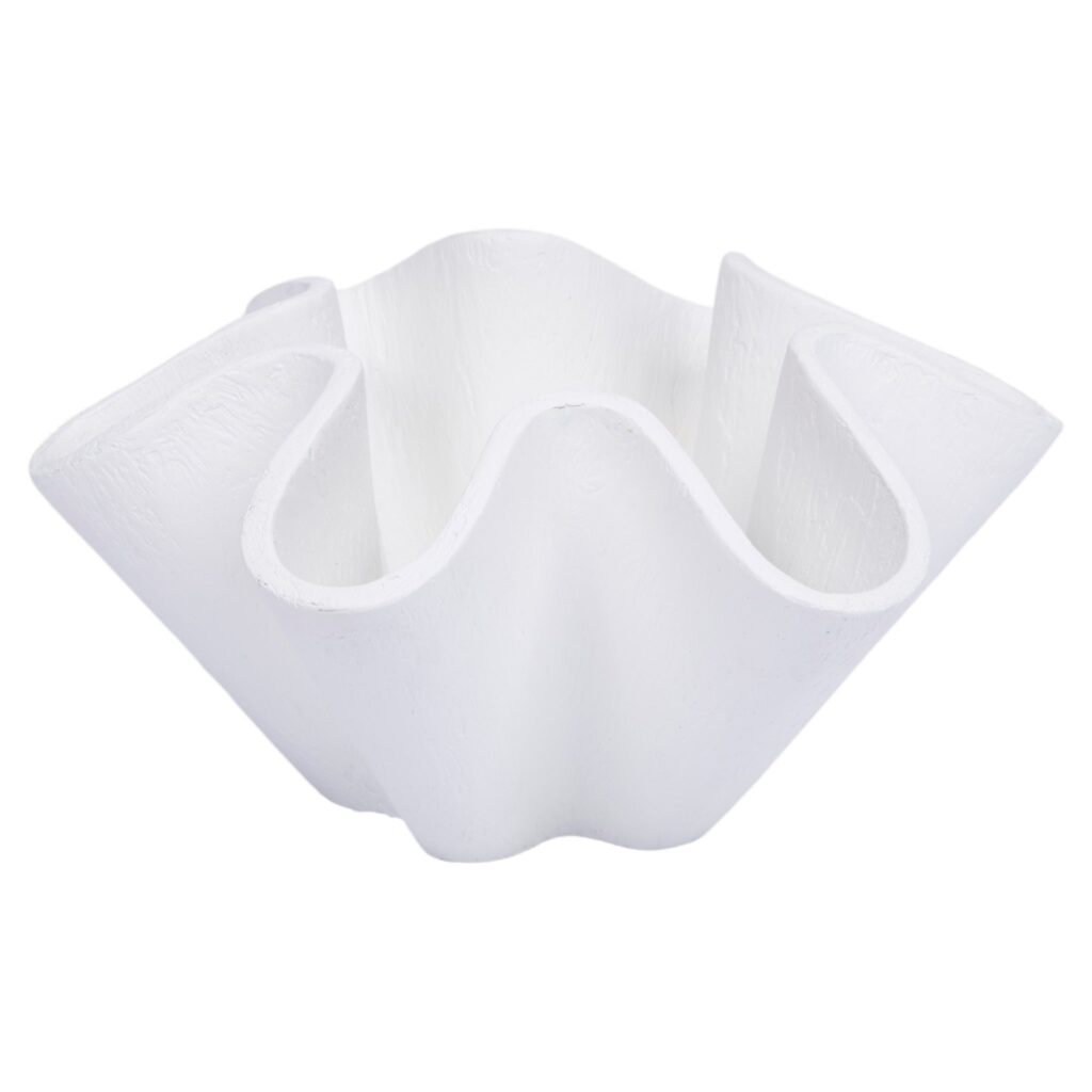 Esme White Gesso Wave Bowl - Noble Designs