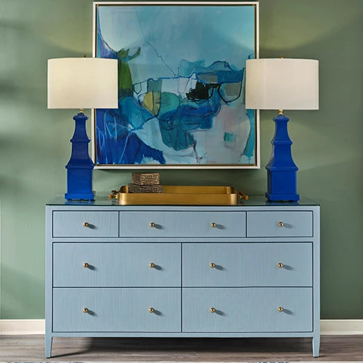 Carnegie Light Blue Seven Drawer Chest