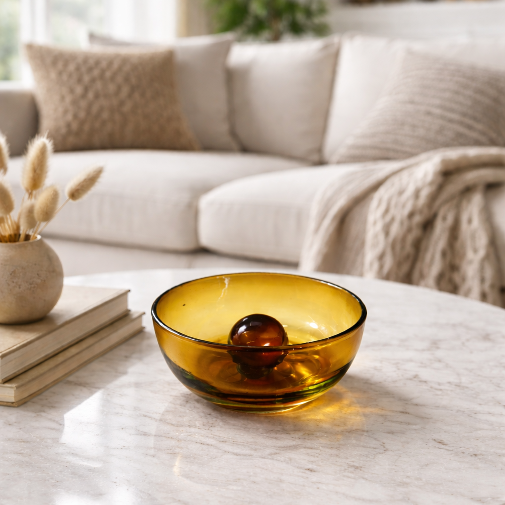 Tres Palos Amber Bowl - Noble Designs