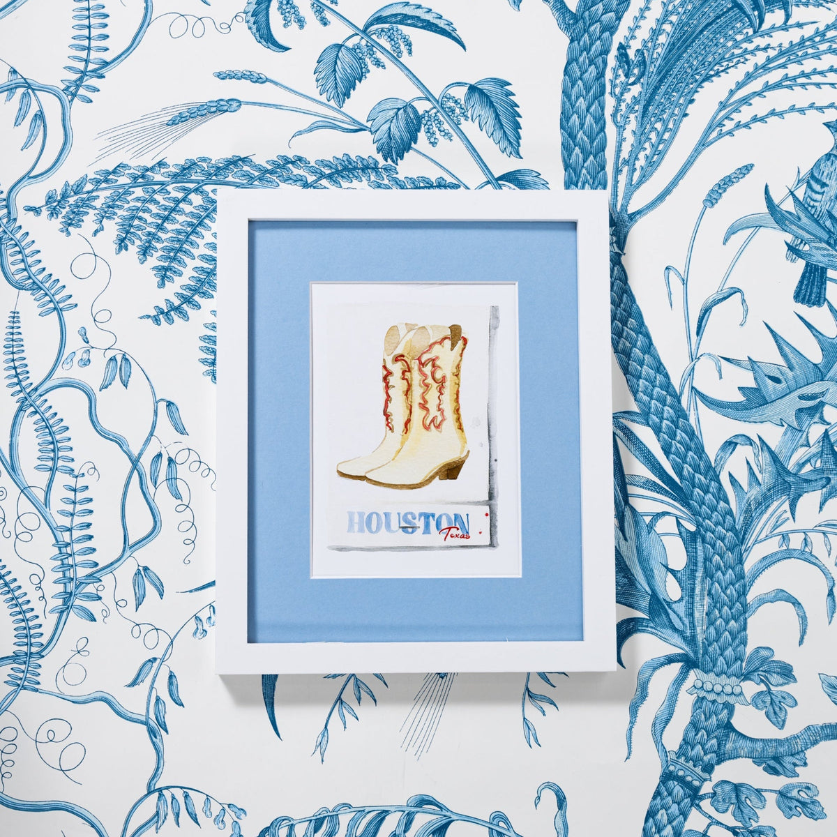 Houston Matchbook Art Print-Noble Designs