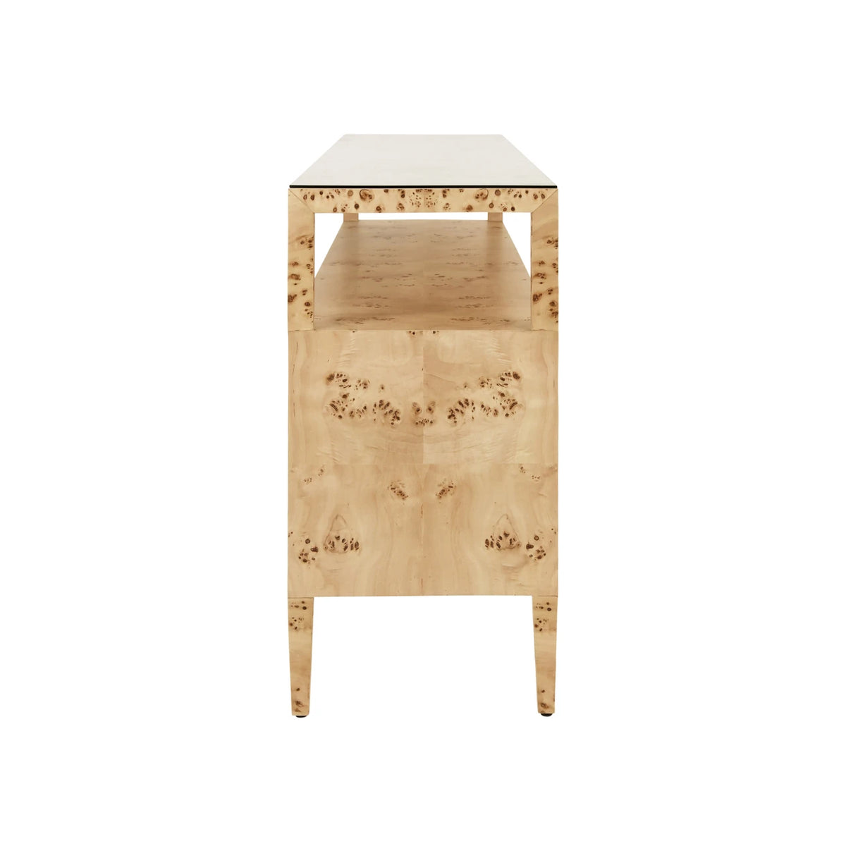 Jordan Burl Wood Six Drawer Console