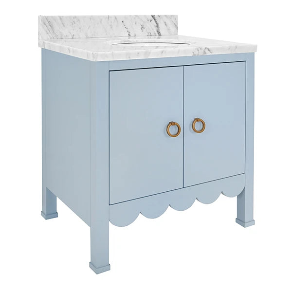 Kealey Light Blue Scalloped Bath Vanity