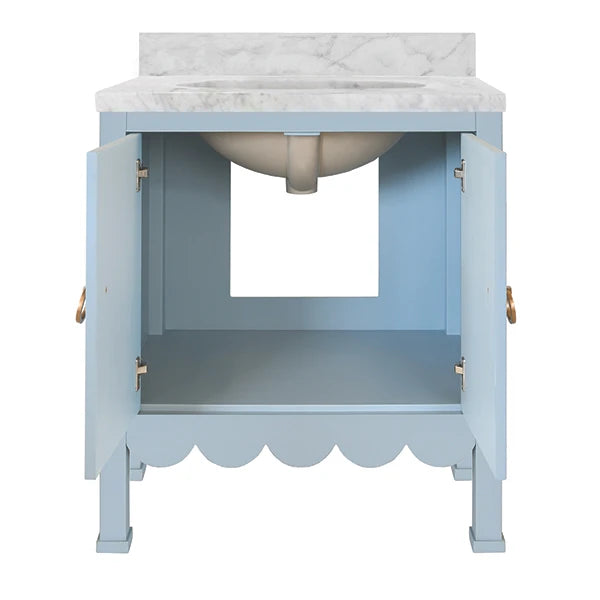 Kealey Light Blue Scalloped Bath Vanity