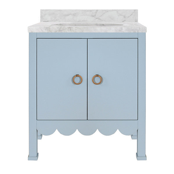 Kealey Light Blue Scalloped Bath Vanity