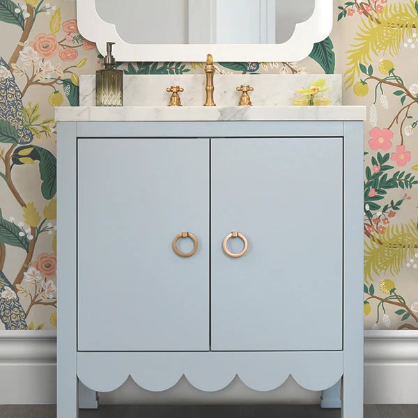 Kealey Light Blue Scalloped Bath Vanity