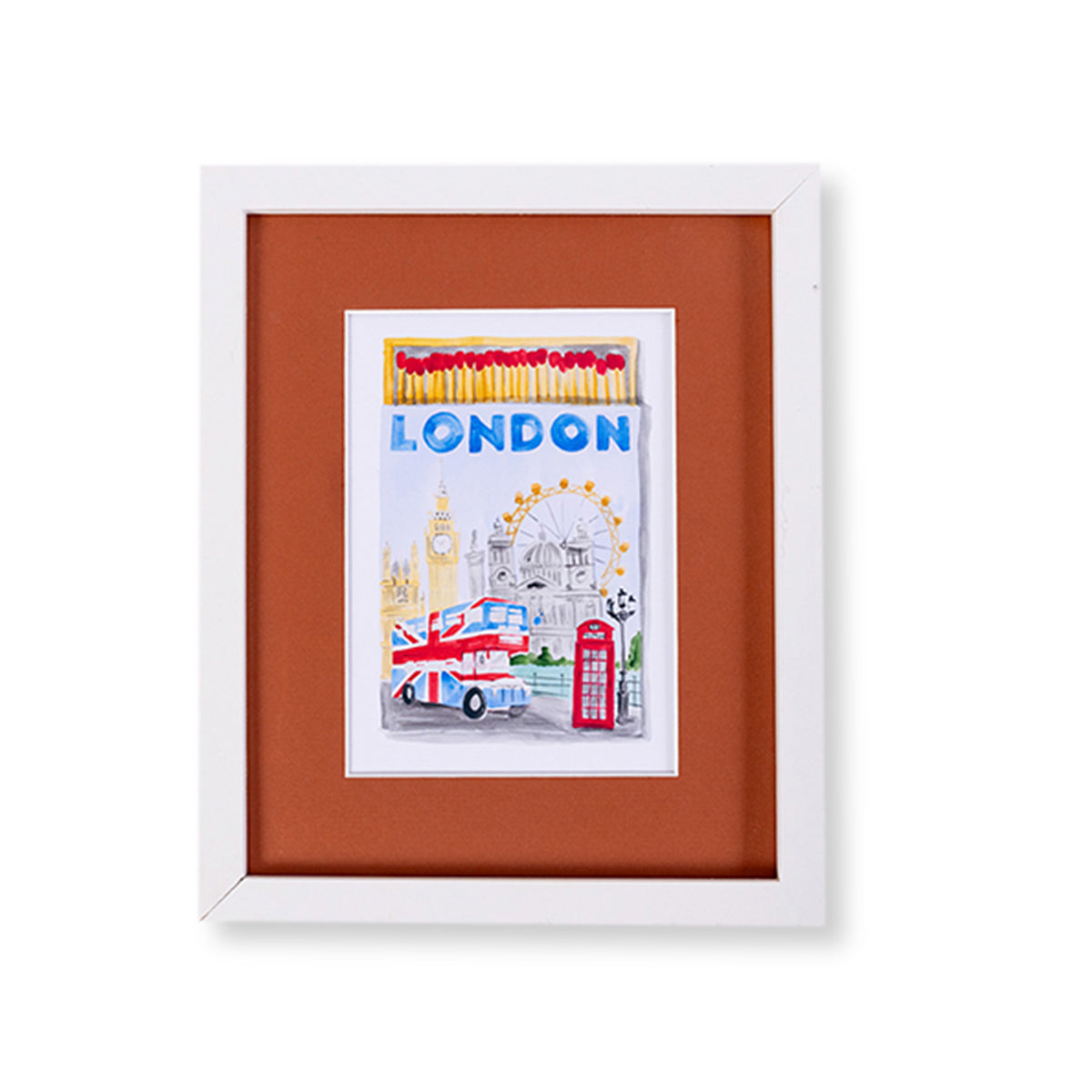 London Matchbook Art Print-Noble Designs