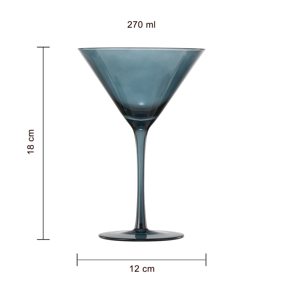 Colored Crystal Martini & Cocktail Glass, Set of 6 - Noble Designs
