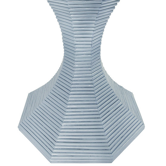 Octavia Light Blue Octagonal Rattan Feature Table