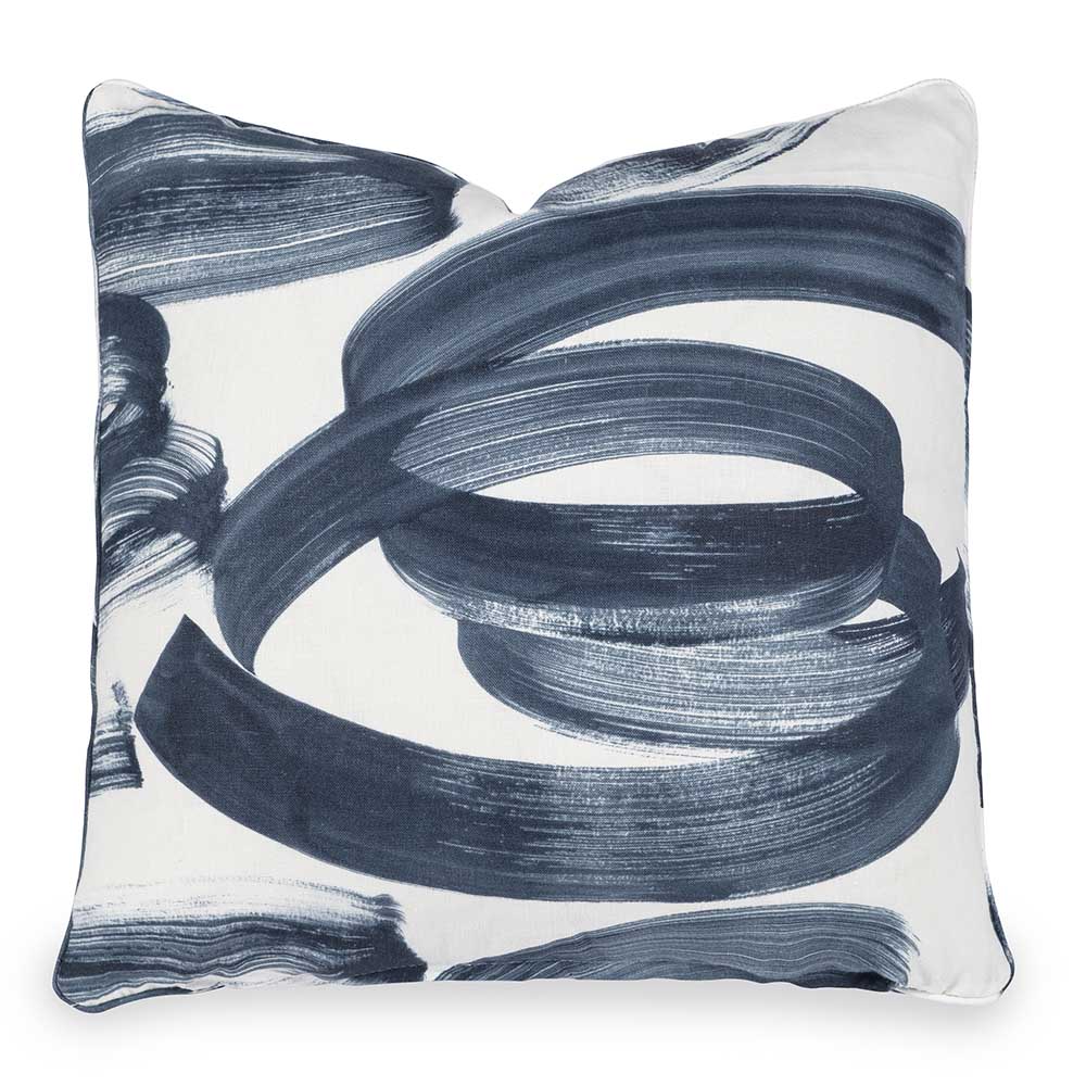 Laryo Print Indigo Flat Sewn Pillow - Noble Designs