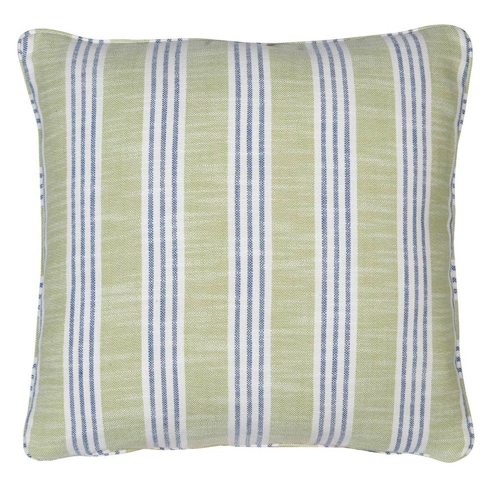 Southport Stripe Green Outdoor Throw Pillow - Noble Designs