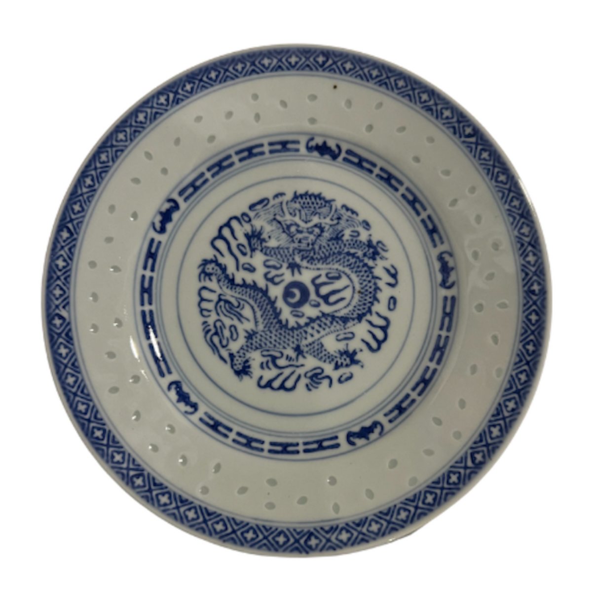 Vintage Blue and White Dragon Salad Plate - Noble Designs