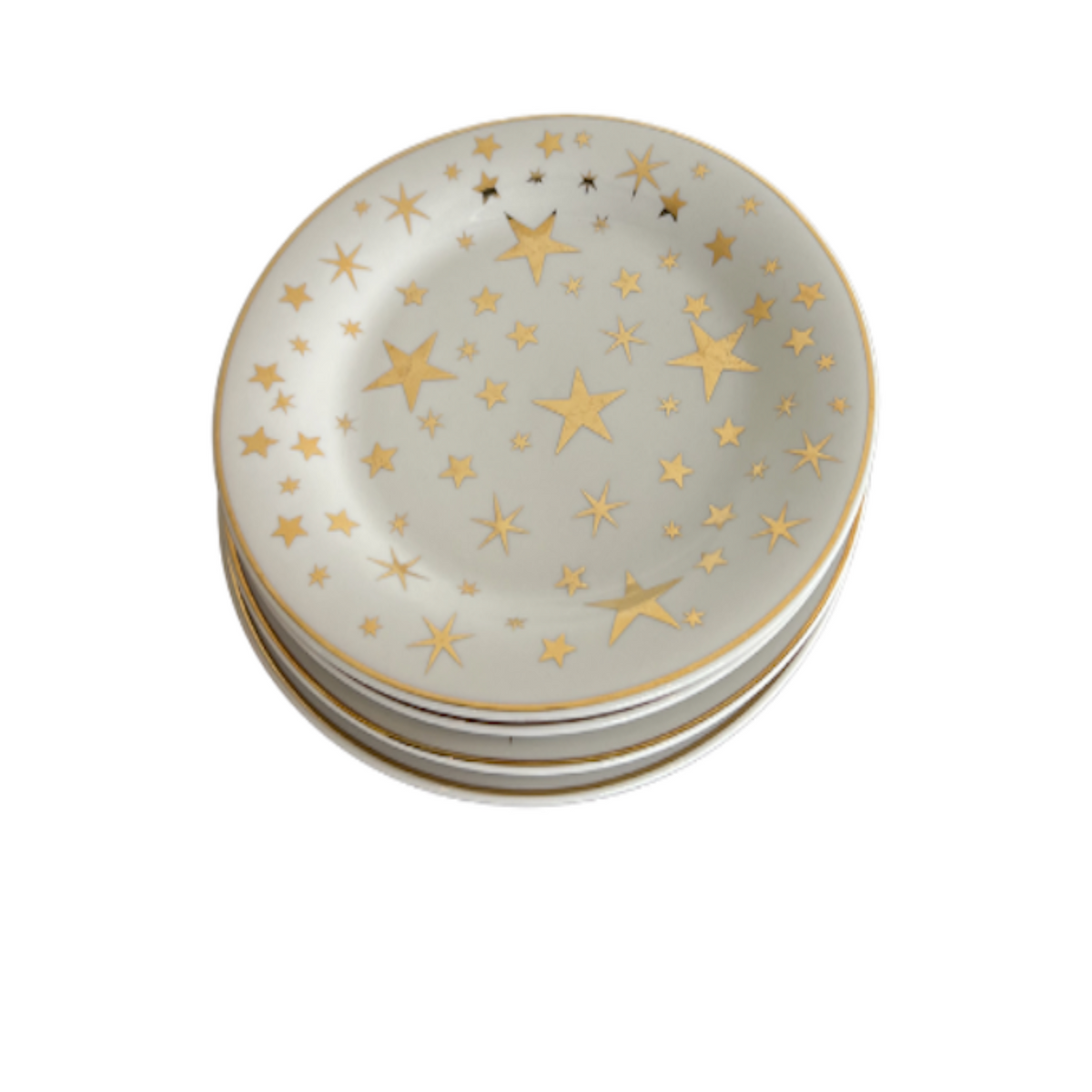 Vintage Gold Star Appetizer Plates, Set of 4 - Noble Designs