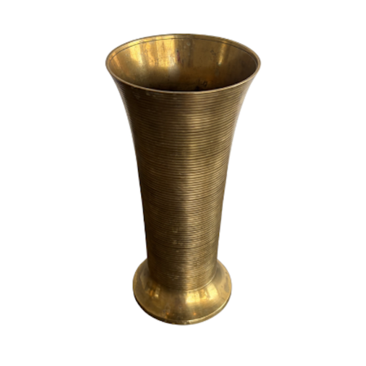 Vintage Brass Reeded Vase - Noble Designs