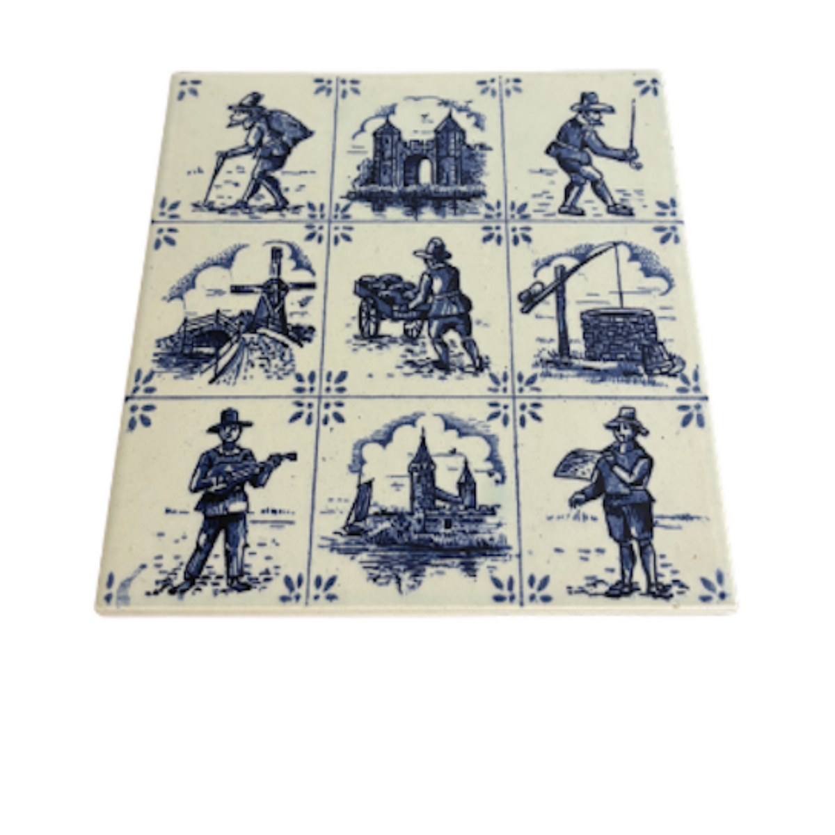 Vintage Blue and White Windmill Tile - Noble Designs