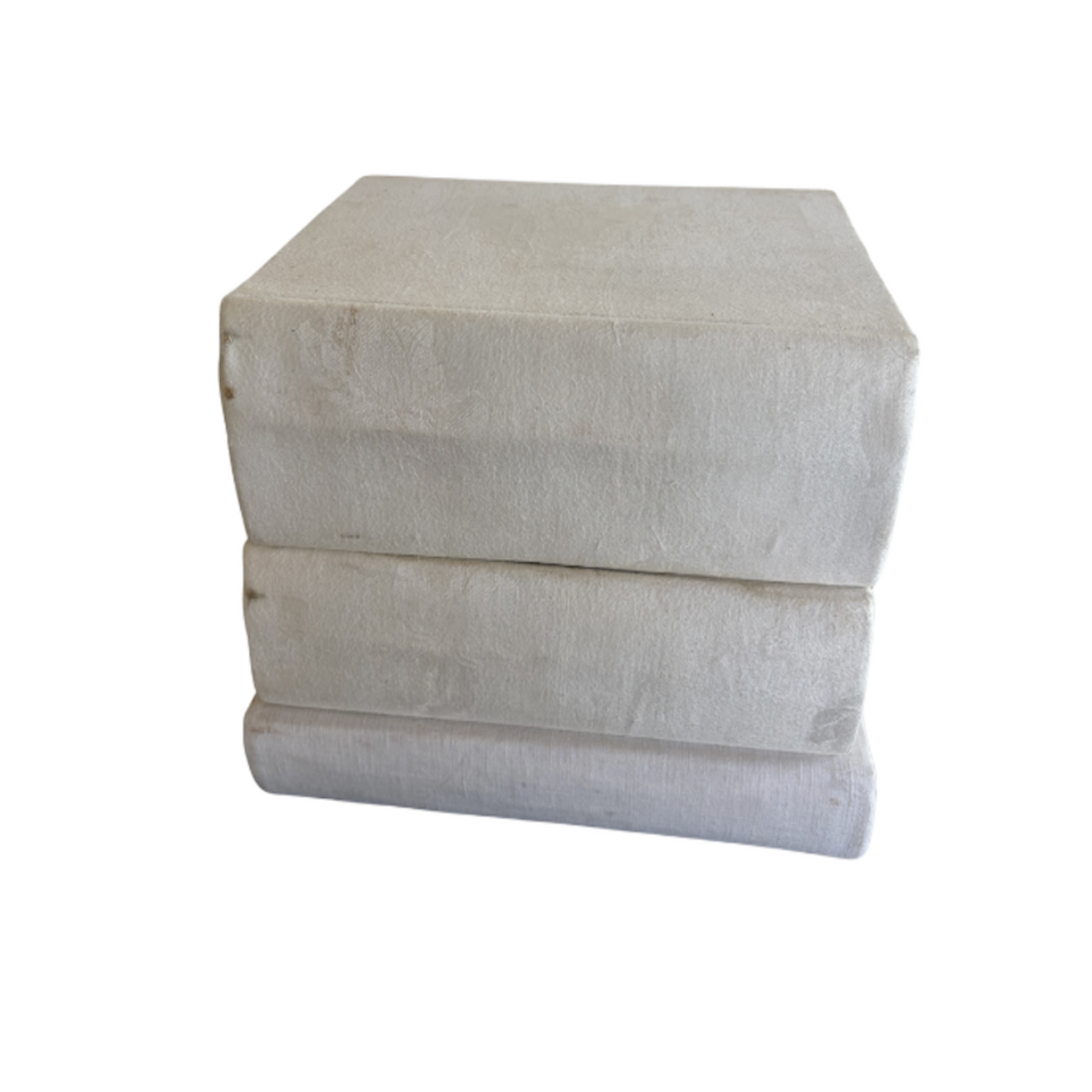 Vintage White Linen Fabric Books, Set of 3 - Noble DEsigns