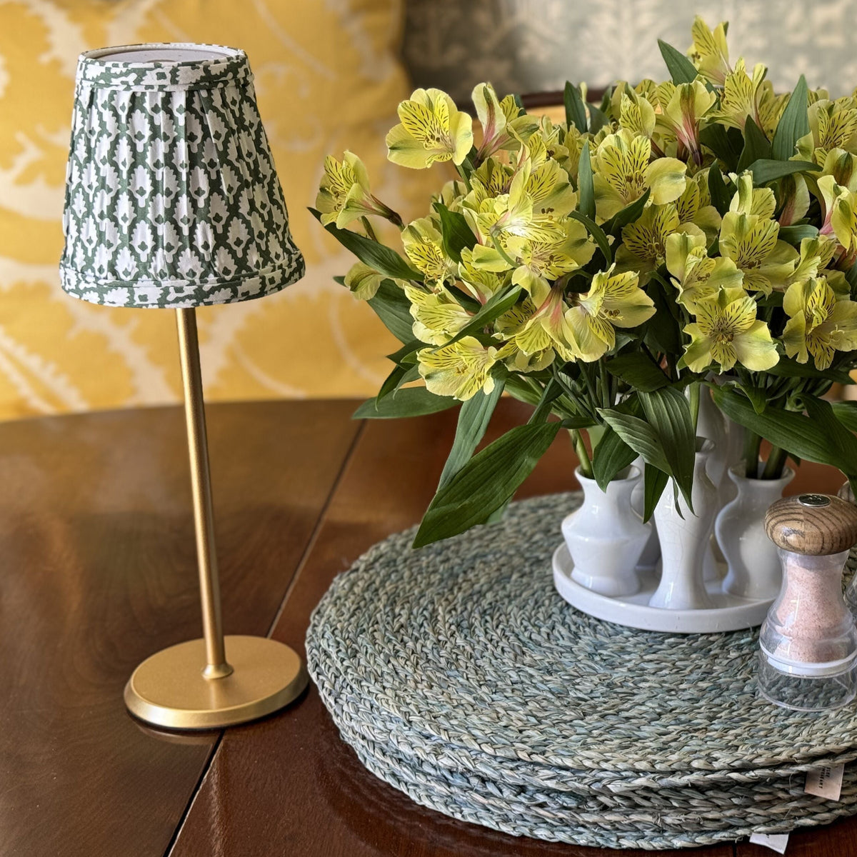 Small Fabric Shade Cover in Green-Noble Designs