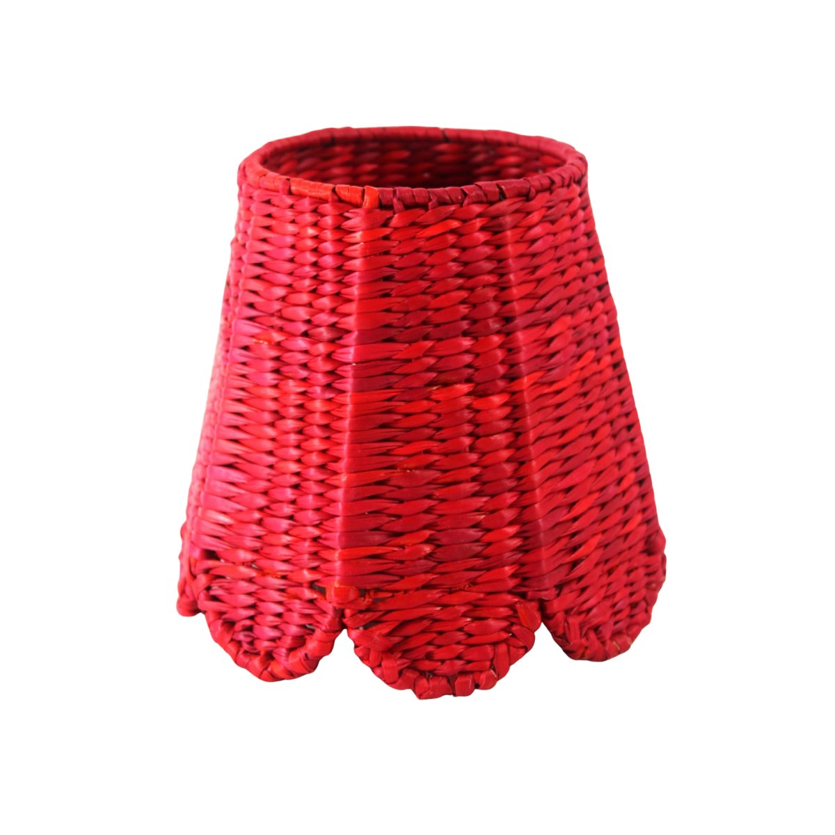 Small Seagrass Shade Cover - Scalloped in Red-Noble Designs