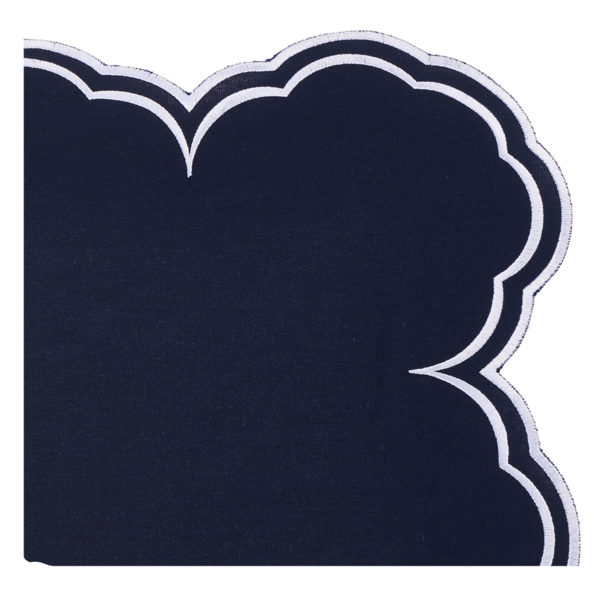 Savannah Navy & White Placemat & Napkin Corner View