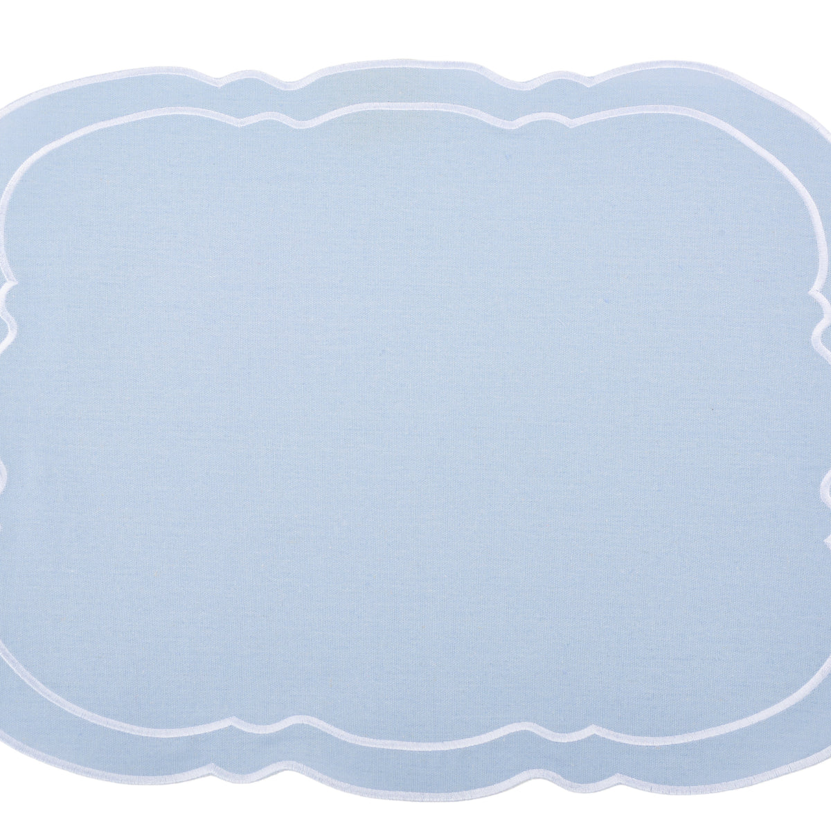 Charleston Pale Blue & White Placemat & Napkin Front View