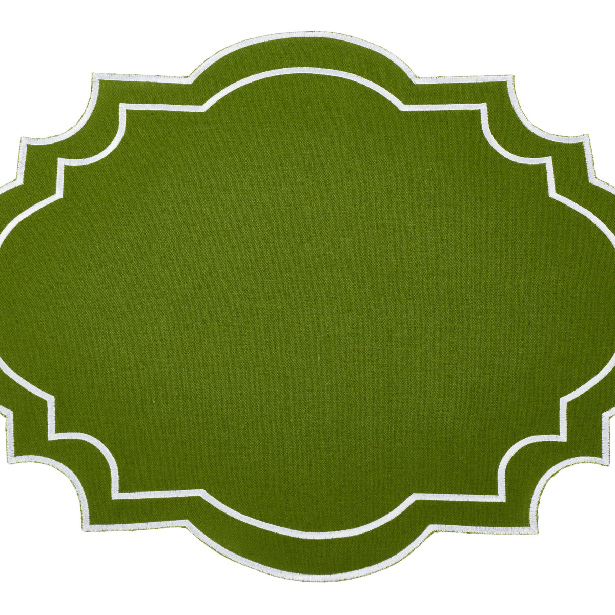 Nantucket Green & White Placemat & Napkin Front VIew
