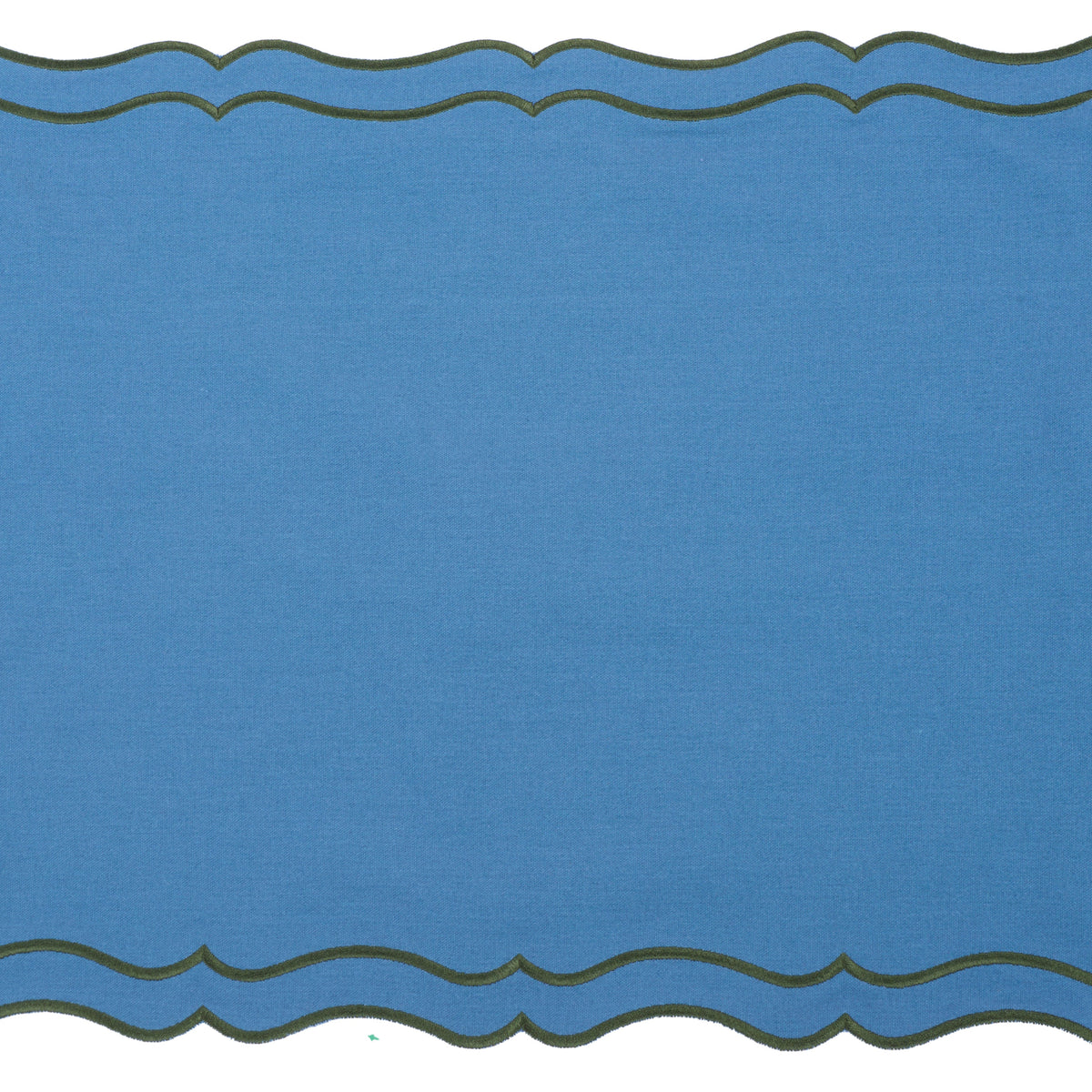 Raleigh Blue & Green Trim Placemat & Napkin Front View