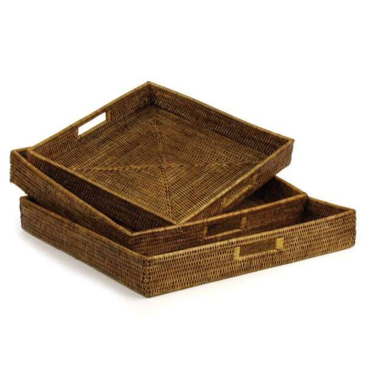 Burma Rattan Ottoman Trays, Set of 3 - Noble Designs