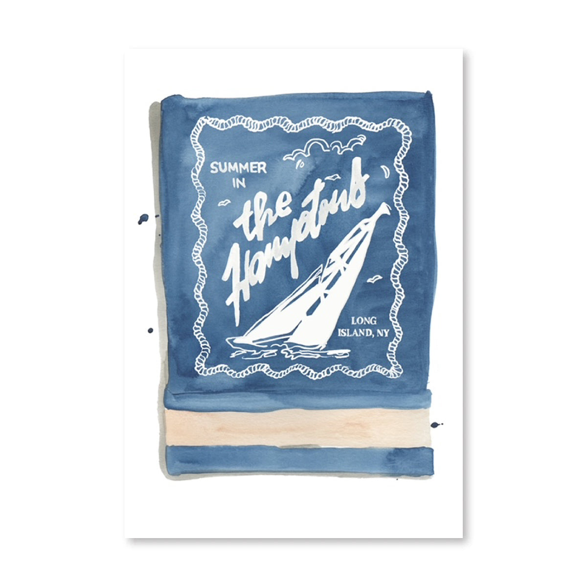 The Hamptons Matchbook Art Print-Noble Designs