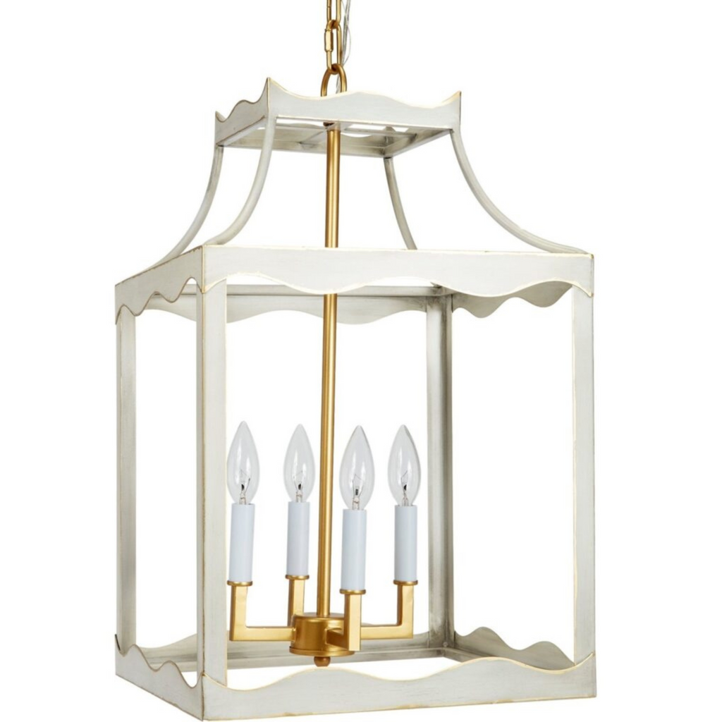 Miriam Cream & Gold Metal Lantern - Noble Designs