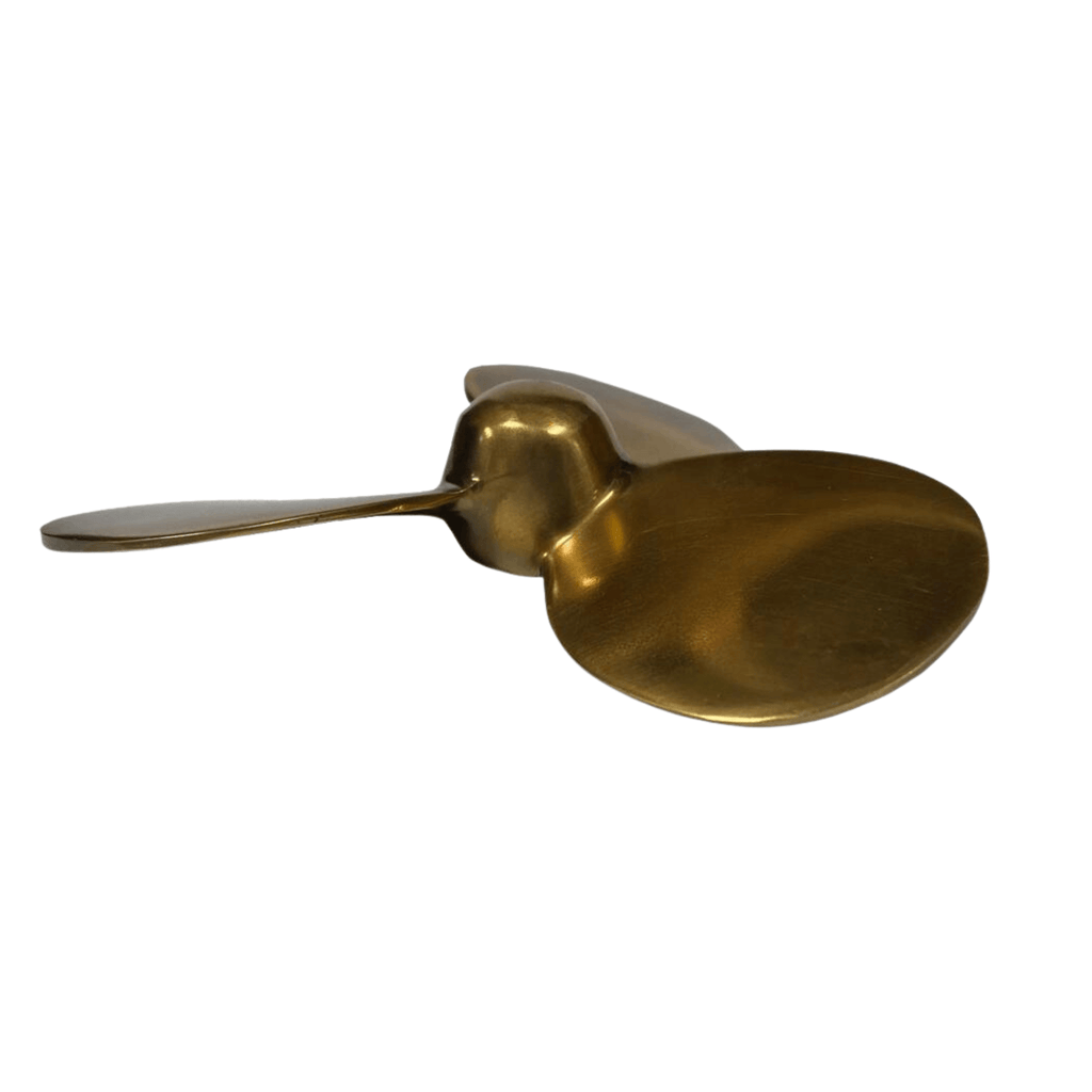 Antiqued Brass Propeller Paperweight Tabletop Decor - Noble Workroom