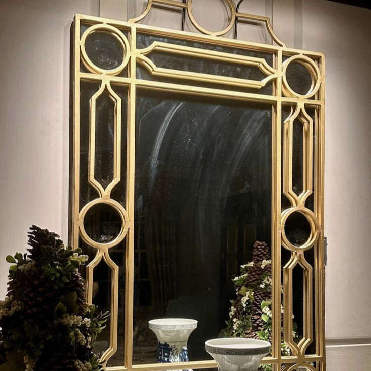 Gold Fretwork & Trellis Mirror - Noble Designs