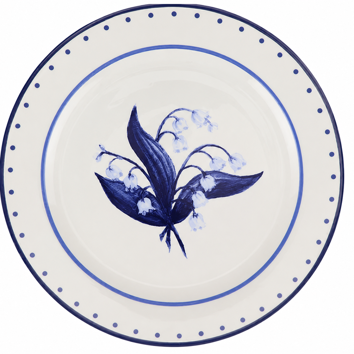 Lily of the Valley Blue and White Dinner Plate