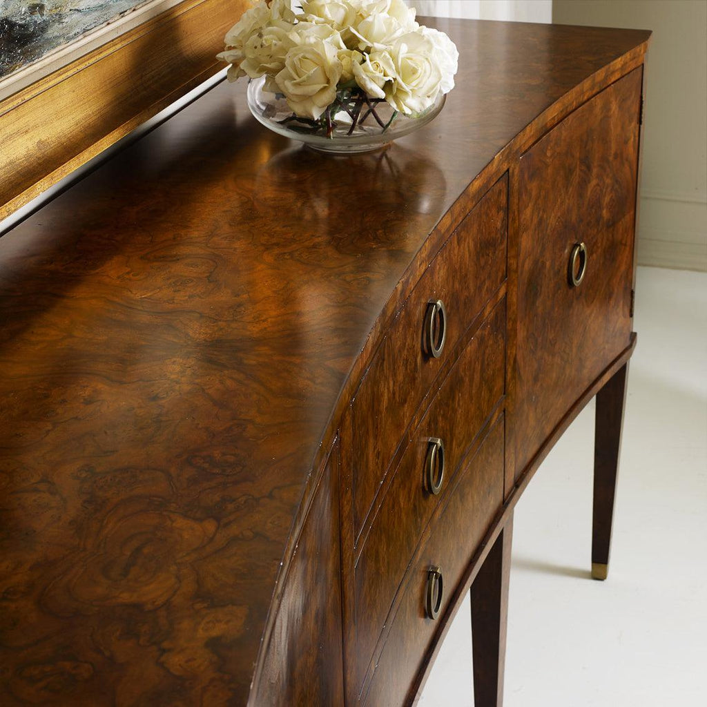 Concave Walnut Inlay Buffet - Noble Workroom