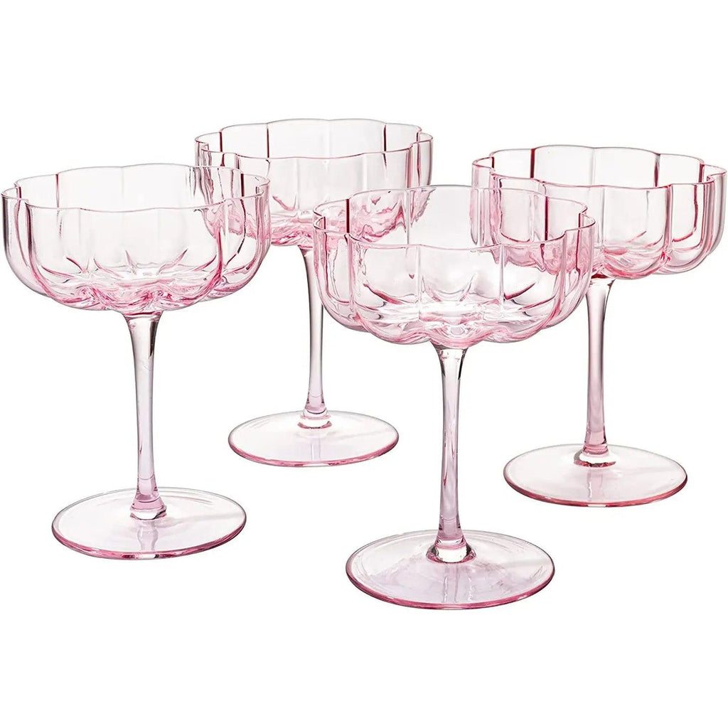 Elegant Flower Champagne & Cocktail Coupes Set of 4 - Noble Designs