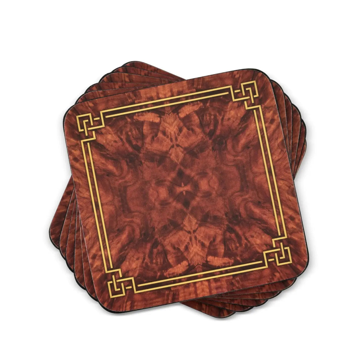 Spode Walnut Burlap Coasters - Noble Designs