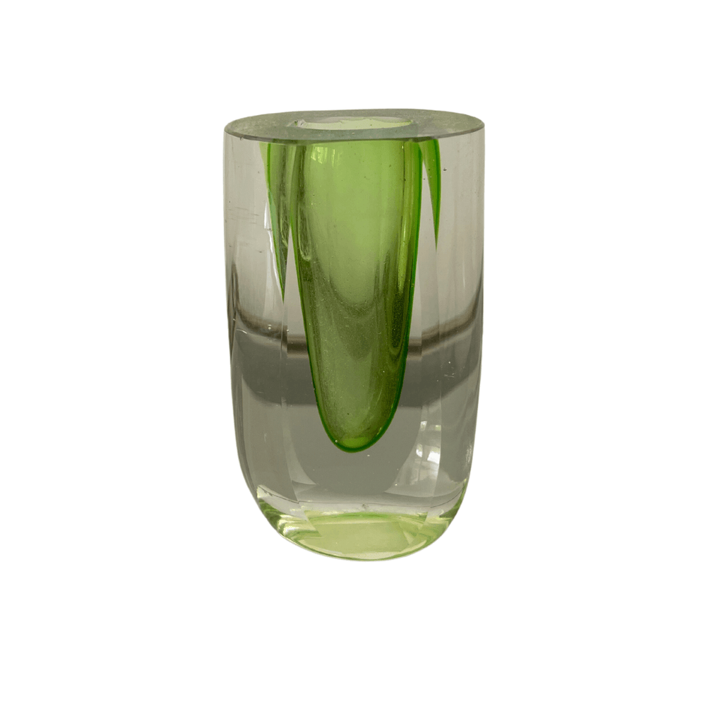Green Glass Bud Vase - Noble Designs