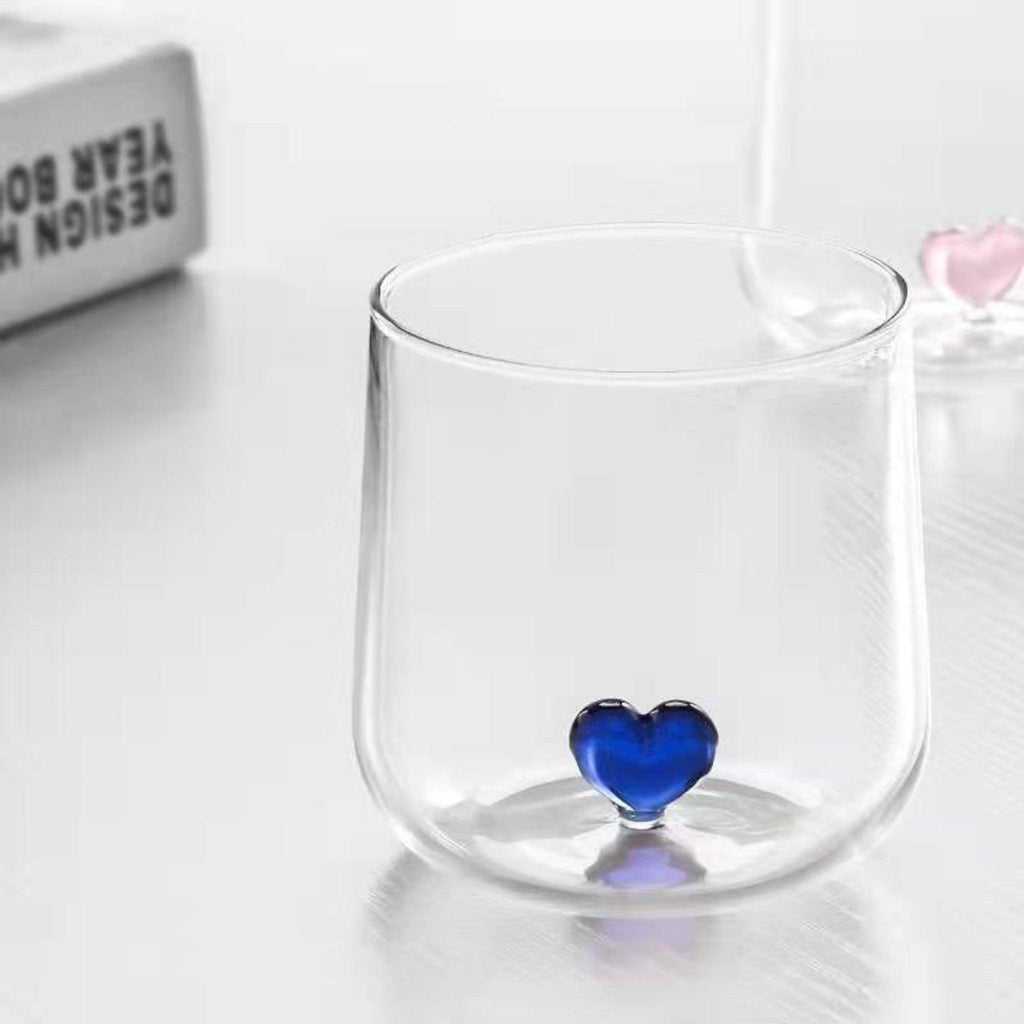 Mela Heart Shape Glass Mugs - Noble Designs