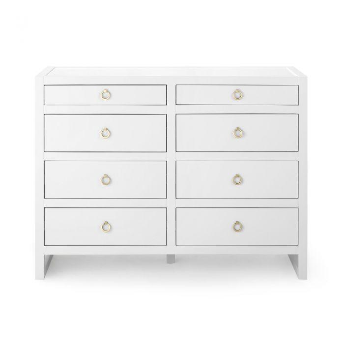 Newton Large 8-Drawer in White Pearl - Noble Workroom