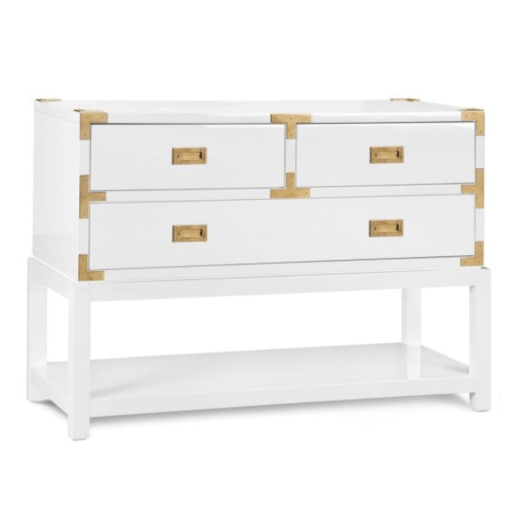 Tansu Console Table, Gloss White - Noble Designs