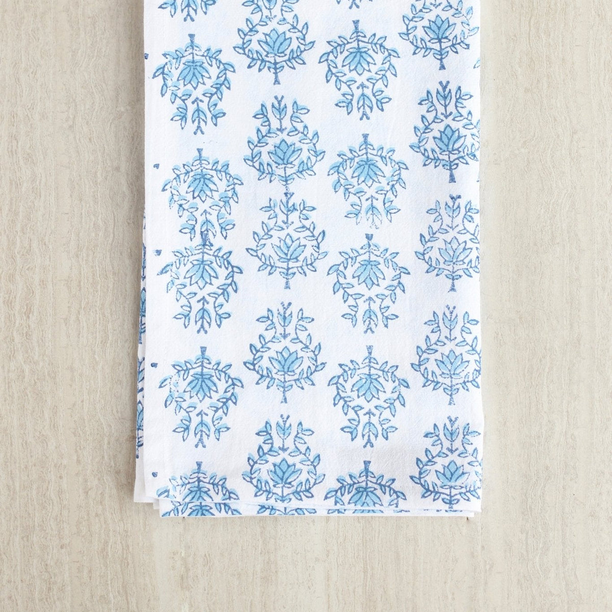 Tea Towel in Lotus, Navy & Uniform Blue - Noble Designs