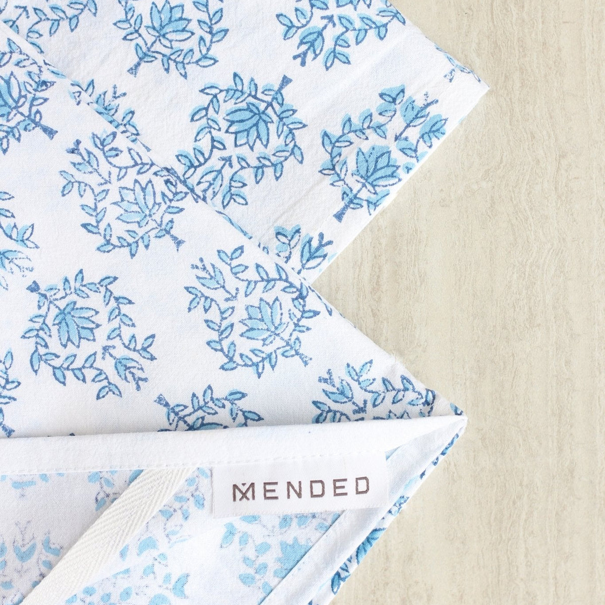 Tea Towel in Lotus, Navy & Uniform Blue - Noble Designs