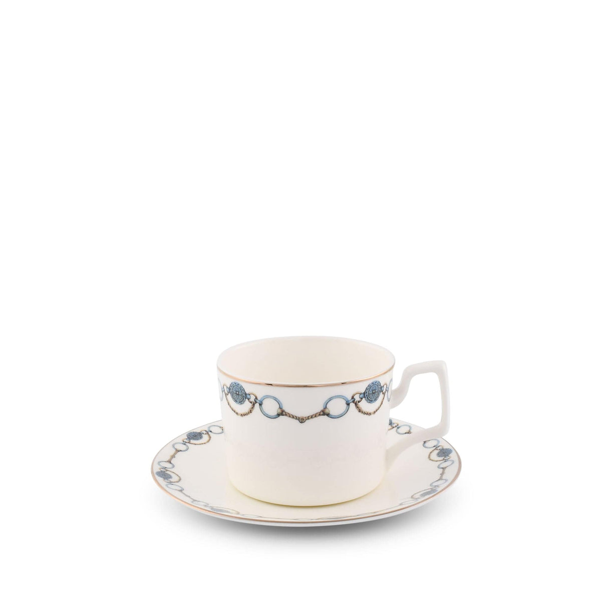 Amarillo Concho Pattern Bone China Cup and Saucer - Noble Designs