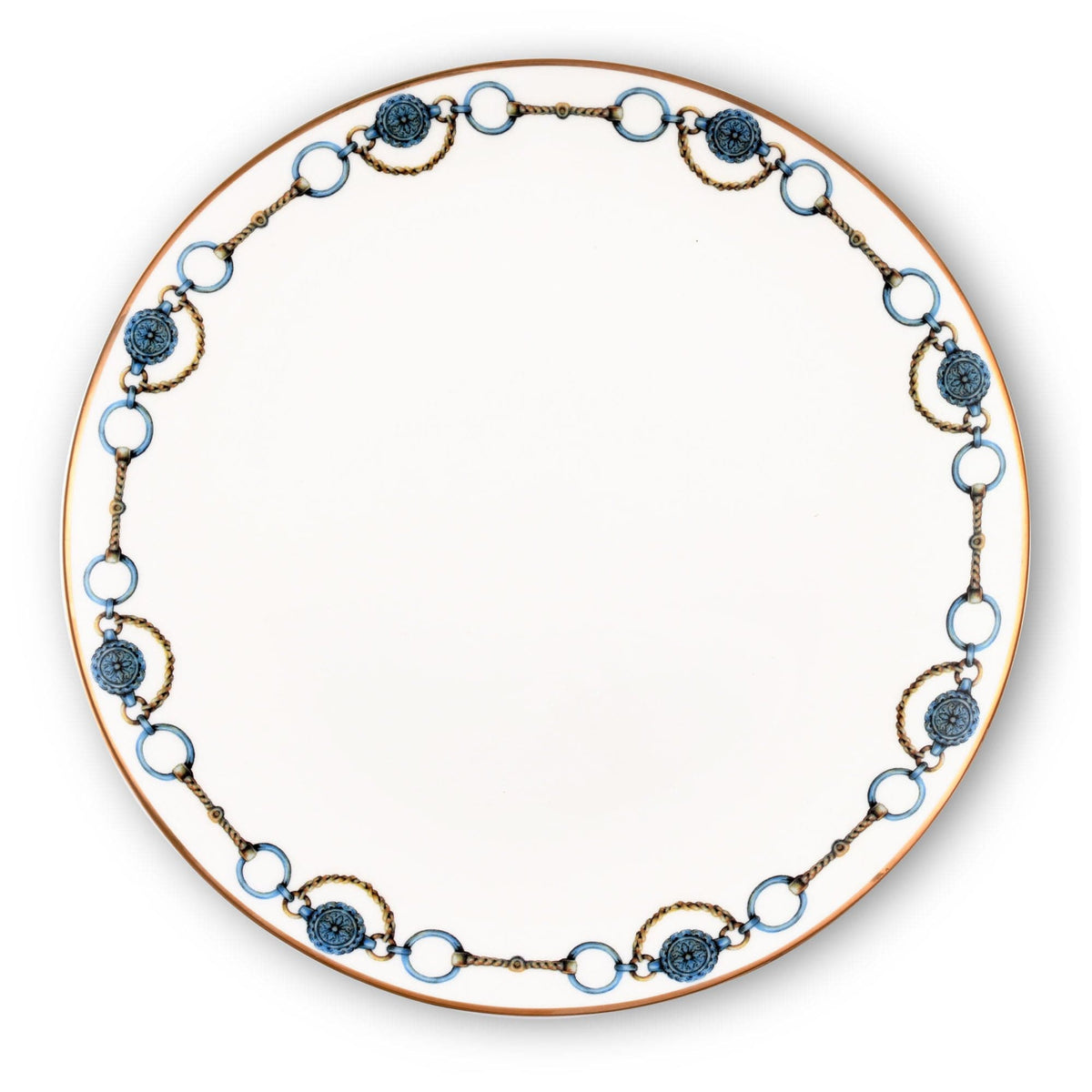 Amarillo Concho Pattern Bone China Round Dinner Plate - Noble Designs