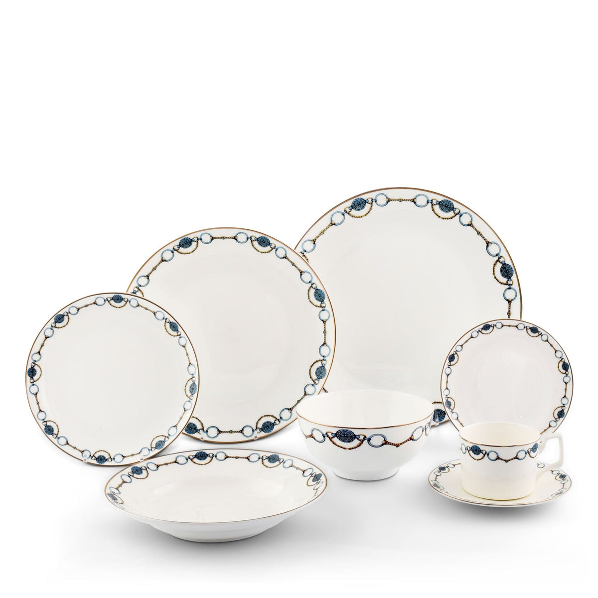 Bone China Amarillo Dinnerware 2 Person, 4 piece Set - Noble Designs