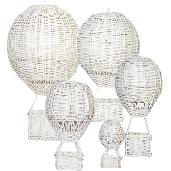 White Wicker Hot Air Balloon - Noble Designs
